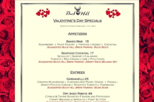 Buck Hill Valentine's menu