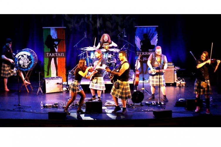 The Tartan Terrors performing on stage