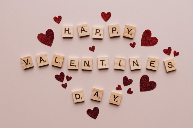 Valentine's Day scrabble letters