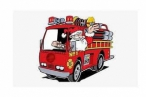 Santa in a firetruck